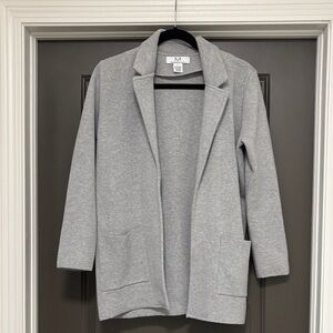 Magashoni grey wool open blazer cardigan sweater L